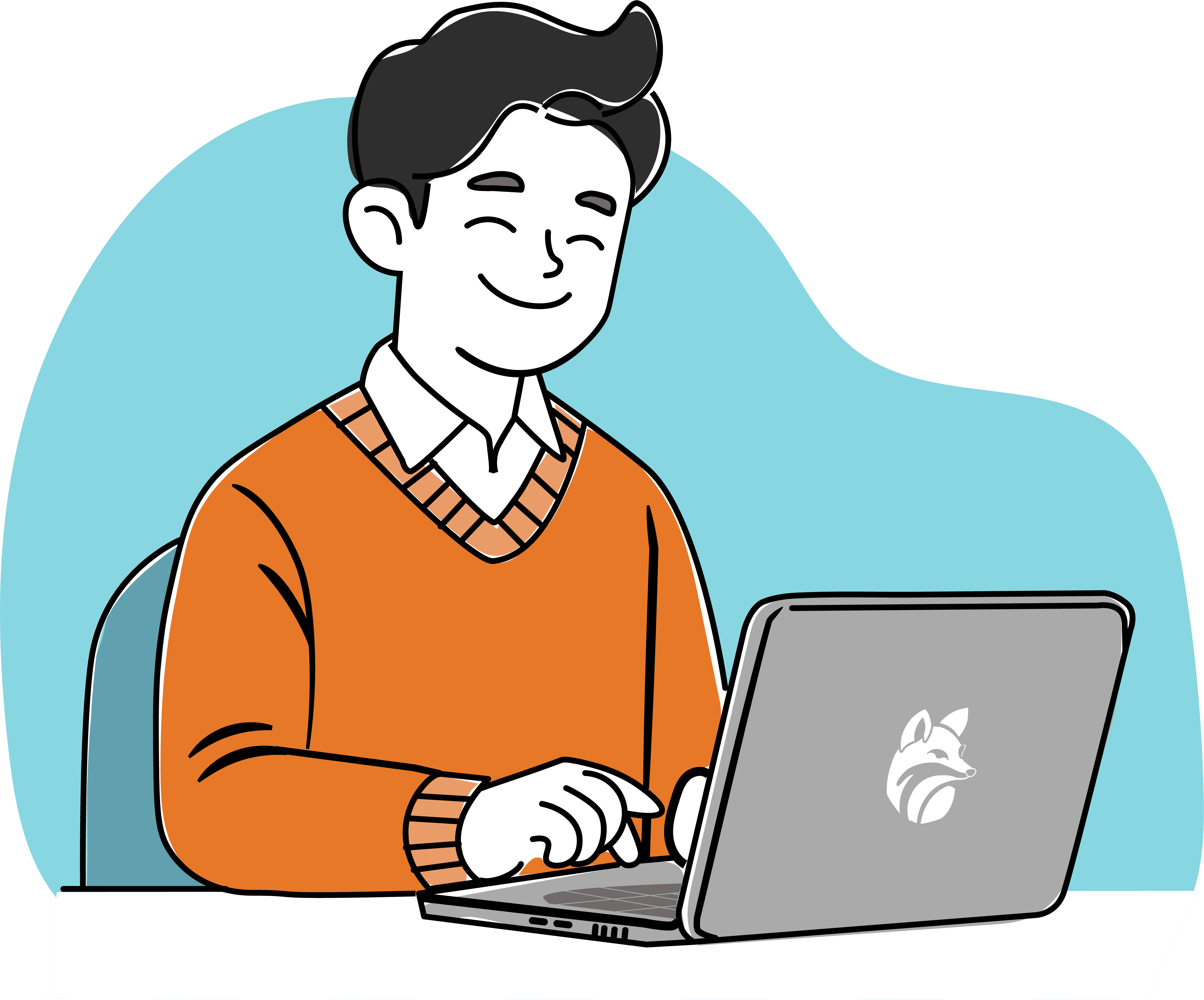 Customer on Creative Fox laptop