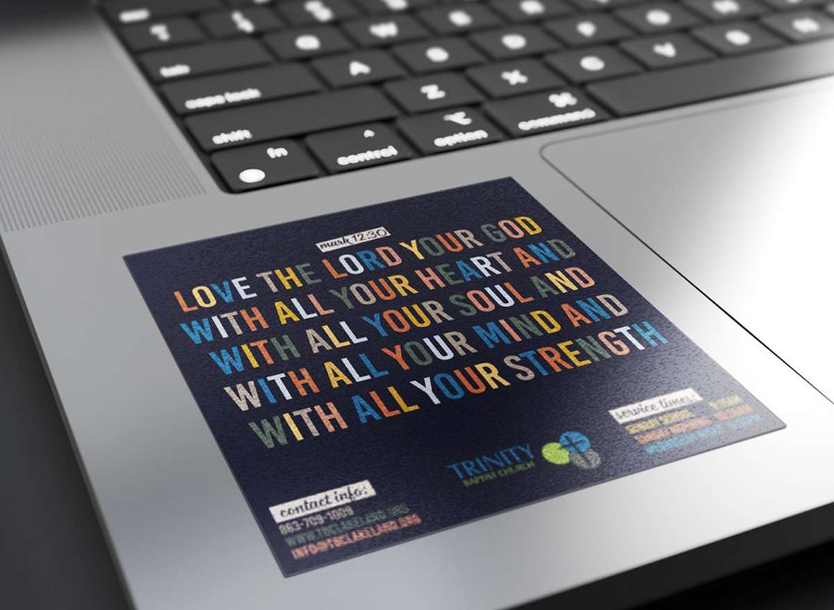 trinity-sticker-mock-up mock up of laptop sticker for church promotion